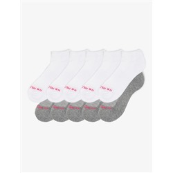 LADIES 10PK WHITE GREY ASSORTED LOW CUT SOCKS