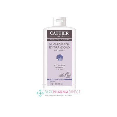 Cattier Shampooing Extra Doux Lait d'Avoine Usage Quotidien BIO 1 litre
