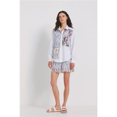 Camisa de patch y flecos