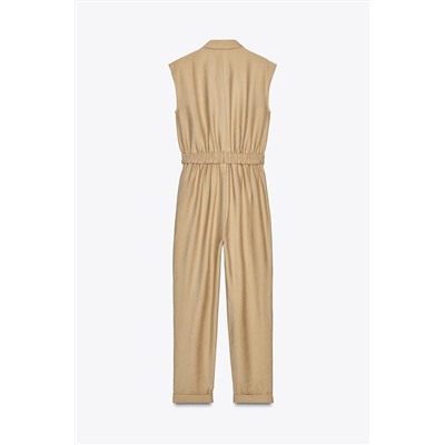 SLEEVELESS JUMPSUIT WITH BELT