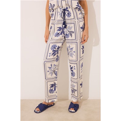Pijama camisero satén estampado flores