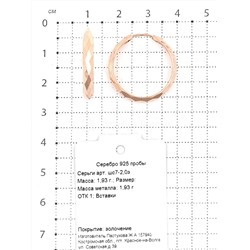 Серьги-конго из золочёного серебра с алмазной огранкой - диаметр 2 см 925 пробы шс7-2,0з