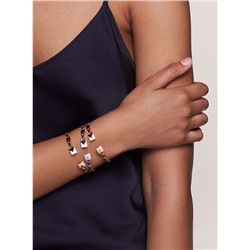 MICHAEL KORS Precious Metal-Plated Sterling Silver Pavé Open Hinge Bangle