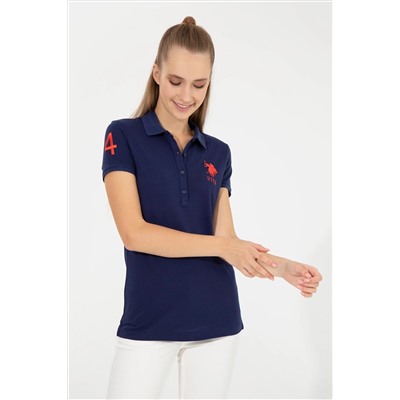 Kadın Lacivert Basic Polo Yaka Tişört
