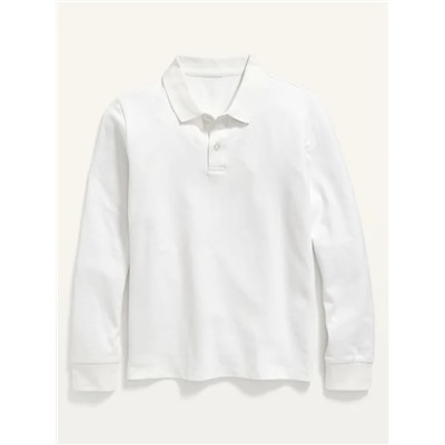 Uniform Built-In Flex Long-Sleeve Pique Polo For Boys
