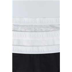 Pack 3 bragas clásicas blanco, gris, negro