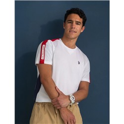 SHOULDER TRICOT TAPE JERSEY COLOR BLOCK T-SHIRT