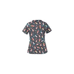 UA Penguin Holiday Pewter Print Scrub Top