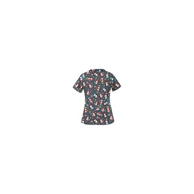 UA Penguin Holiday Pewter Print Scrub Top