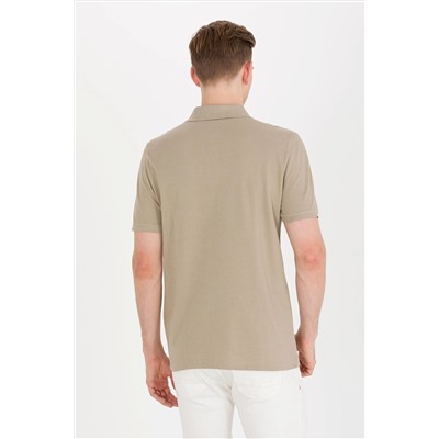 Erkek Haki Basic Polo Yaka Tişört