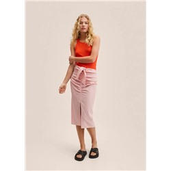 Falda cuadro vichy fruncida -  Mujer | MANGO OUTLET Melilla