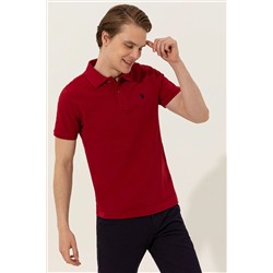 Erkek Bordo Basic Polo Yaka Tişört
