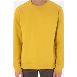 Erkek Sarı Basic Sweatshirt