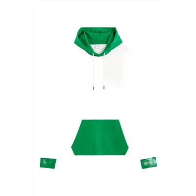 Sudadera con capucha Blanco y verde