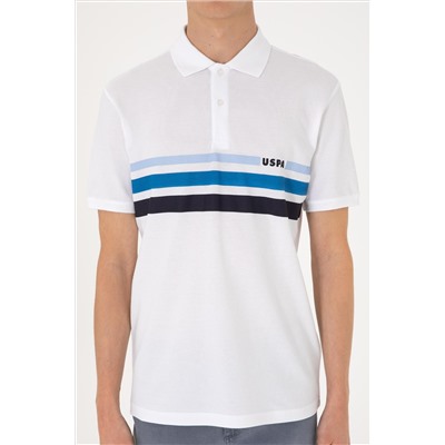 Erkek Regular Fit Polo Yaka Beyaz Tişört