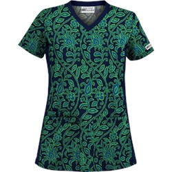 UA Fall Vineyard Navy Scrub Top