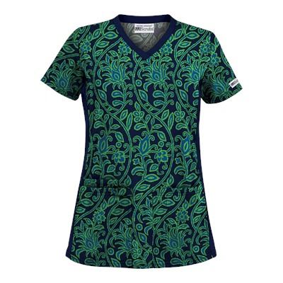UA Fall Vineyard Navy Scrub Top