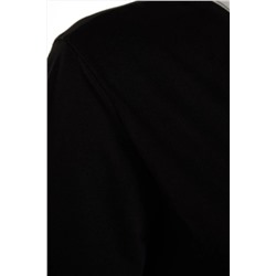 Siyah V Yaka Basic %100 Pamuk Örme T-Shirt TBBSS22BF0028