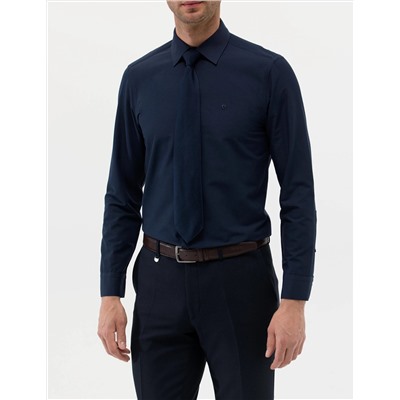 Lacivert Slim Fit Uzun Kollu Basic Gömlek
