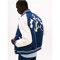 Colorblock Logo Varsity Jacket