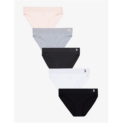 5PK COTTON HI-CUT BIKINIS