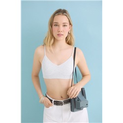 Sujetador top relleno gris copas extraíbles