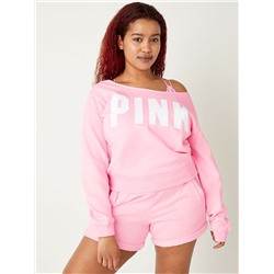 PINK EVERYDAY LOUNGE OFF THE SHOULDER SWEATSHIRT