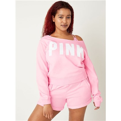 PINK EVERYDAY LOUNGE OFF THE SHOULDER SWEATSHIRT