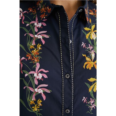 Camisa larga estampado floral