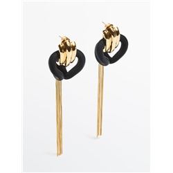 Pendientes largos cascada contraste -Studio