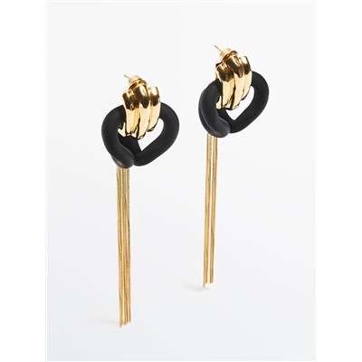 Pendientes largos cascada contraste -Studio