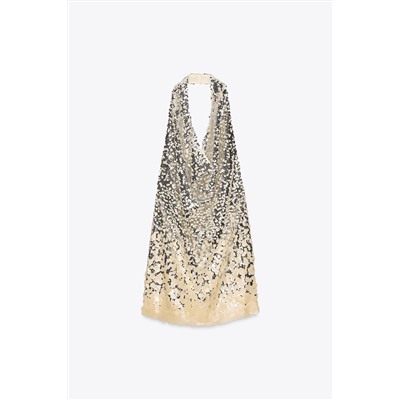 ZW COLLECTION SEQUIN HALTER DRESS