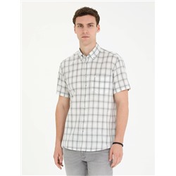 Gri Regular Fit Kısa Kollu Gömlek