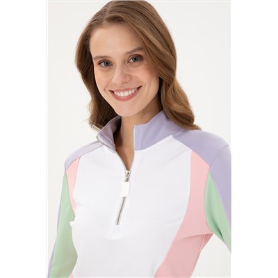Kadın Lila Dik Yaka Sweatshirt