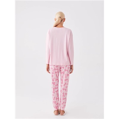 LC Waikiki Bisiklet Yaka Barbie Baskılı Uzun Kollu Kadın Pijama Takımı, LCW DREAM                                            
                                            Bisiklet Yaka Barbie Baskılı Uzun Kollu Kadın Pijama Takımı