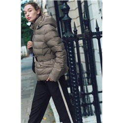 HOODED BELTED ANORAK