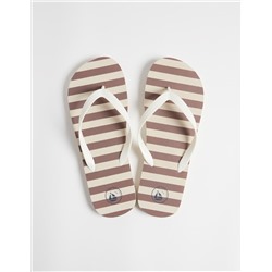 Striped Flip Flops, Men, Brown