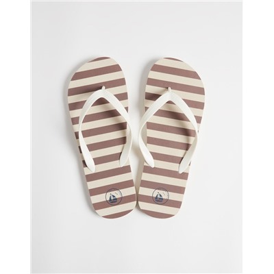 Striped Flip Flops, Men, Brown