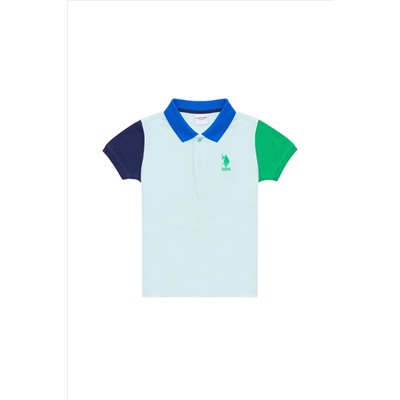 Erkek Çocuk Su Yeşili Polo Yaka Tişört