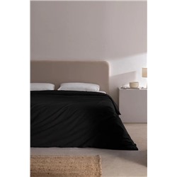 Manon King Size %100 Pamuk Ranforce Düz Nevresim - Siyah