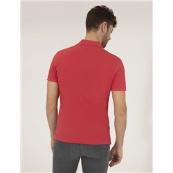 Kırmızı Slim Fit Polo Yaka Basic Tişört