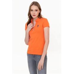 Kadın Turuncu Basic Polo Yaka Tişört