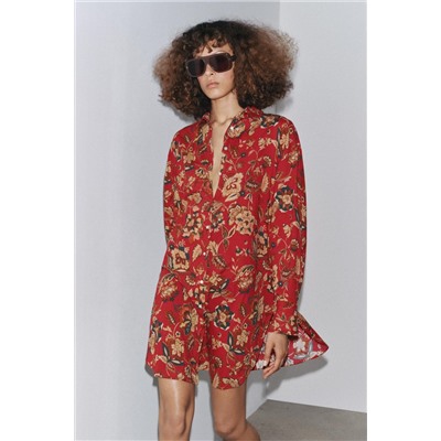 ZW COLLECTION PRINTED LONG SHIRT