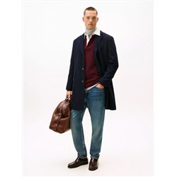 Wool-Blend Casual Coat