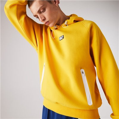 Men's Zip Pocket Hooded Sweatshirt With Badge