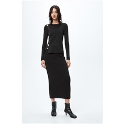 KNIT MIDI SKIRT