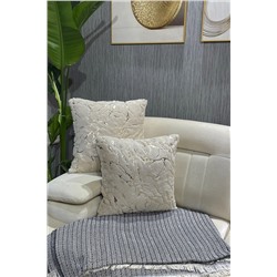 Paris Life Varaklı Pelüş Rabbit Tavşan Kırlent Kılıfı Kare - Krem VRK1
