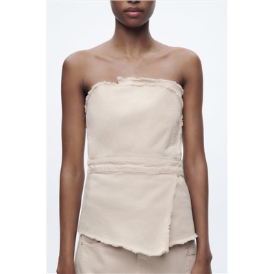 ZW ASYMMETRIC FRAYED BUSTIER