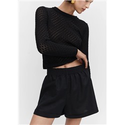 Shorts lino cintura elástica
