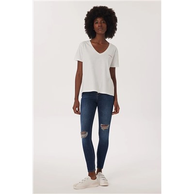 Lee Cooper Lola Kadın O Yaka T-shırt Beyaz 232 LCF 242010
